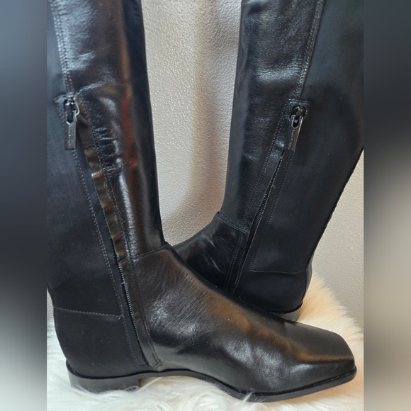 Vince Camuto Librina Elegant Black Leather Knee-High Boots Sz 7.5 New Ret $229 - Picture 12 of 14